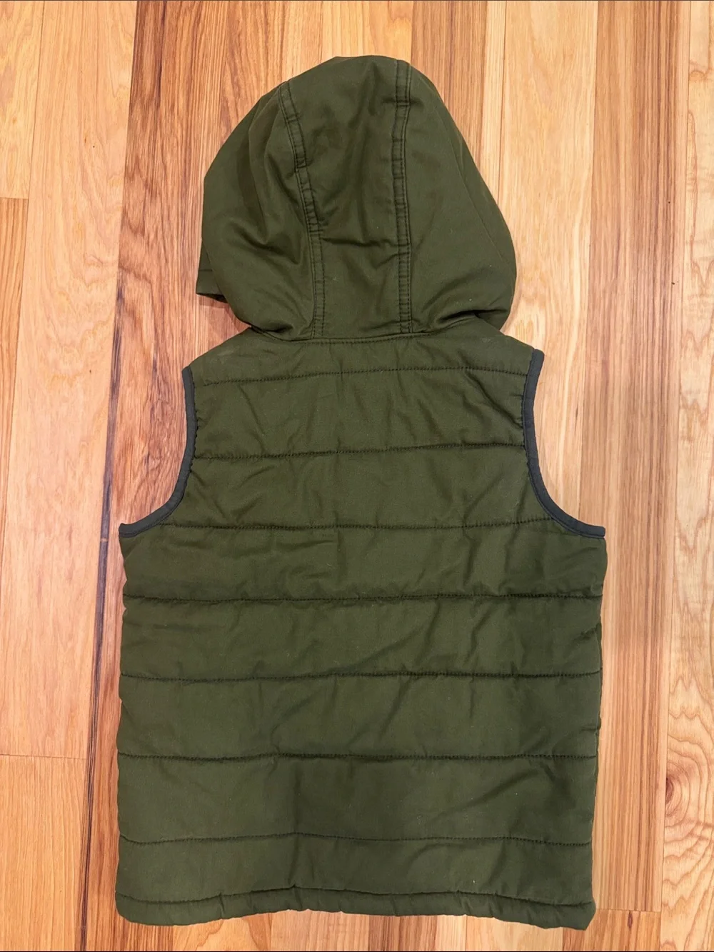 Old Navy Olive Green Quilted Hooded Vest